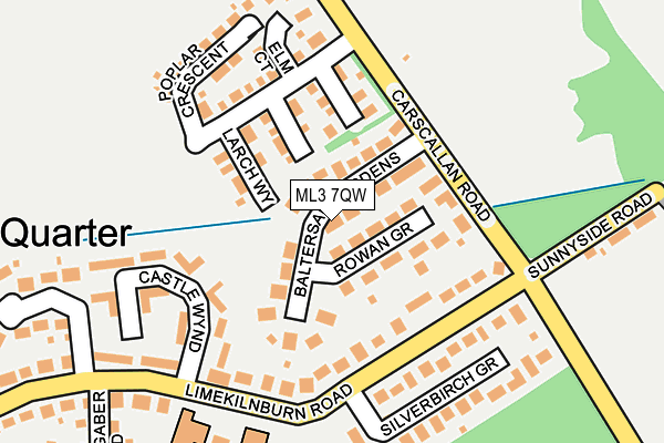 ML3 7QW map - OS OpenMap – Local (Ordnance Survey)