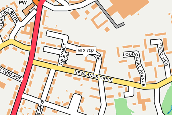 ML3 7QZ map - OS OpenMap – Local (Ordnance Survey)