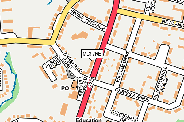 ML3 7RE map - OS OpenMap – Local (Ordnance Survey)