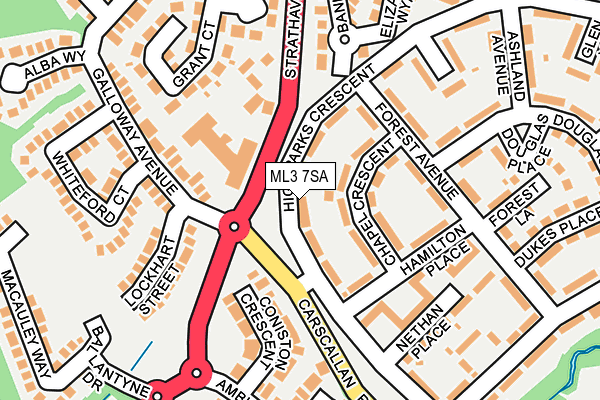 ML3 7SA map - OS OpenMap – Local (Ordnance Survey)