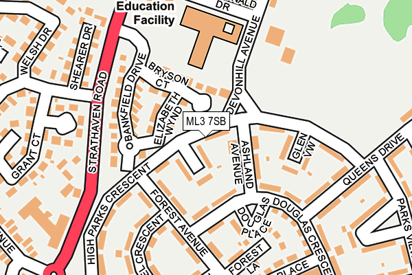 ML3 7SB map - OS OpenMap – Local (Ordnance Survey)