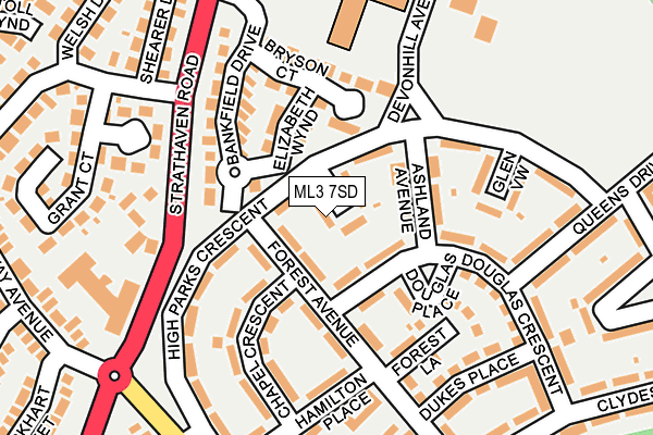 ML3 7SD map - OS OpenMap – Local (Ordnance Survey)