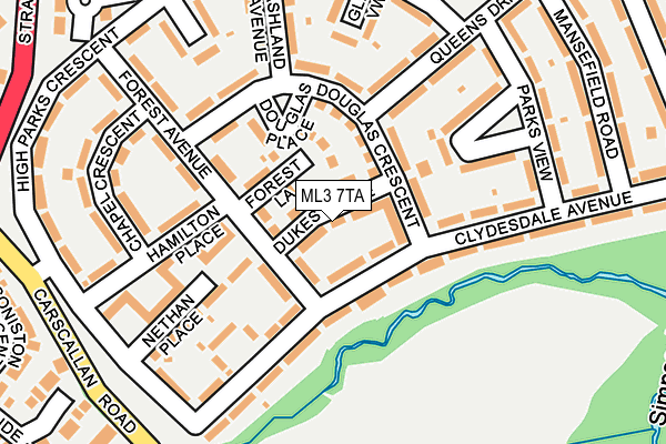 ML3 7TA map - OS OpenMap – Local (Ordnance Survey)