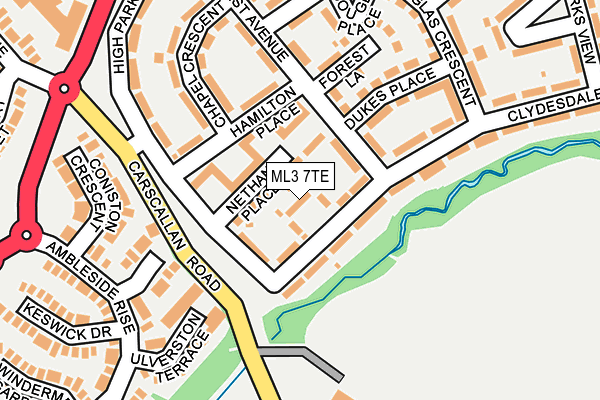 ML3 7TE map - OS OpenMap – Local (Ordnance Survey)