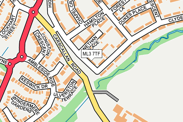 ML3 7TF map - OS OpenMap – Local (Ordnance Survey)