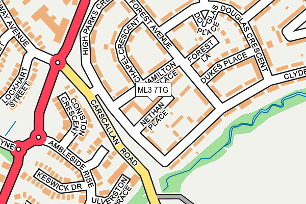 ML3 7TG map - OS OpenMap – Local (Ordnance Survey)
