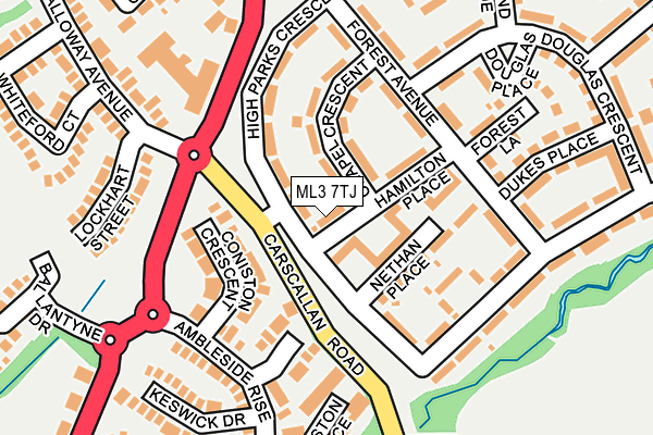 ML3 7TJ map - OS OpenMap – Local (Ordnance Survey)