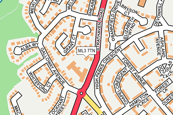 ML3 7TN map - OS OpenMap – Local (Ordnance Survey)
