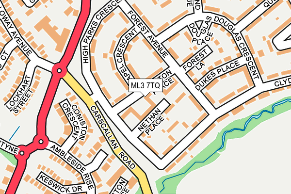 ML3 7TQ map - OS OpenMap – Local (Ordnance Survey)