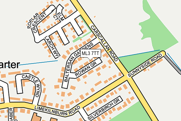 ML3 7TT map - OS OpenMap – Local (Ordnance Survey)