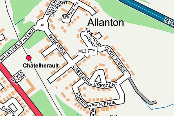 ML3 7TY map - OS OpenMap – Local (Ordnance Survey)