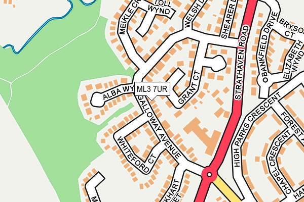 ML3 7UR map - OS OpenMap – Local (Ordnance Survey)