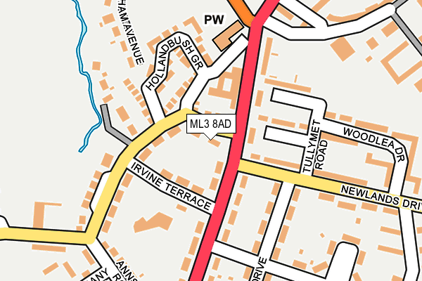 ML3 8AD map - OS OpenMap – Local (Ordnance Survey)