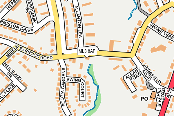 ML3 8AF map - OS OpenMap – Local (Ordnance Survey)