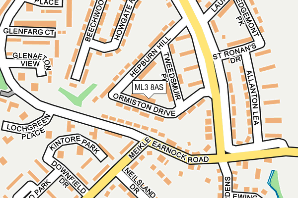 ML3 8AS map - OS OpenMap – Local (Ordnance Survey)