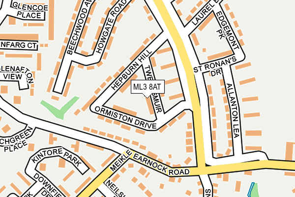 ML3 8AT map - OS OpenMap – Local (Ordnance Survey)