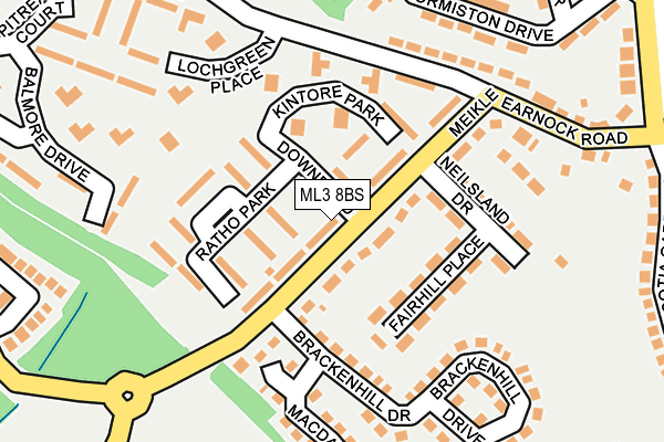 ML3 8BS map - OS OpenMap – Local (Ordnance Survey)