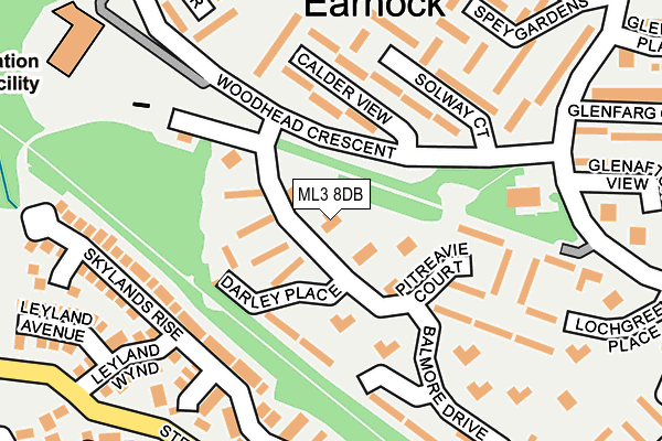 ML3 8DB map - OS OpenMap – Local (Ordnance Survey)