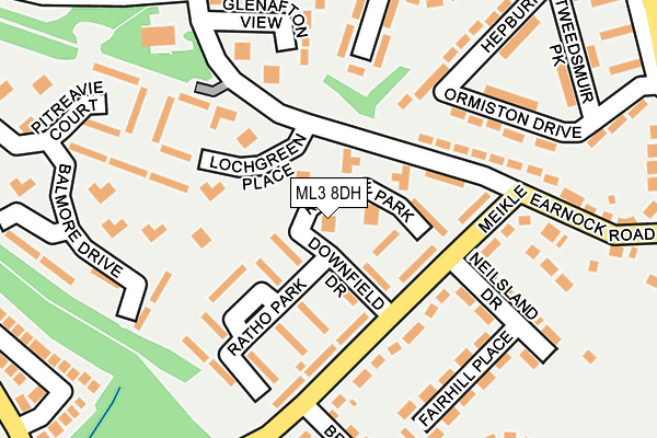 ML3 8DH map - OS OpenMap – Local (Ordnance Survey)