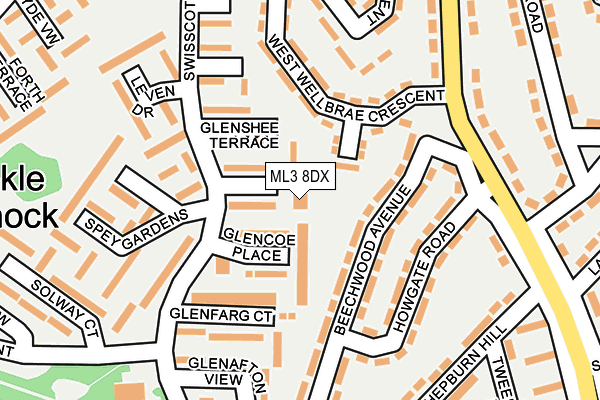 ML3 8DX map - OS OpenMap – Local (Ordnance Survey)