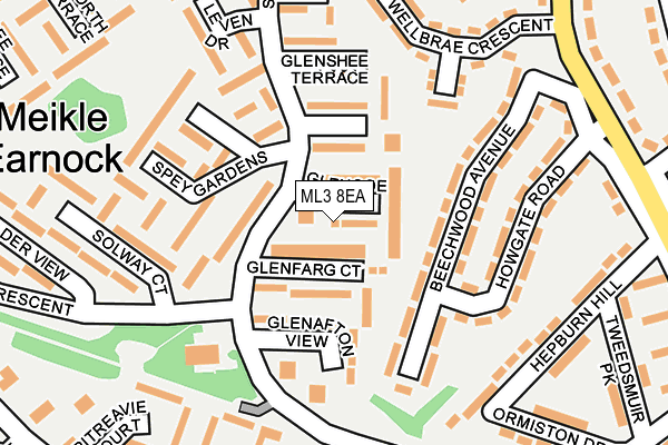 ML3 8EA map - OS OpenMap – Local (Ordnance Survey)