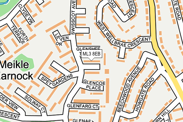 ML3 8EB map - OS OpenMap – Local (Ordnance Survey)