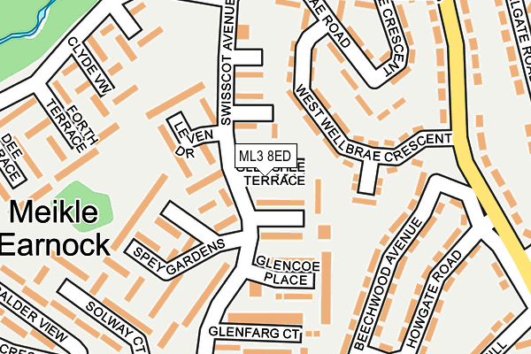 ML3 8ED map - OS OpenMap – Local (Ordnance Survey)