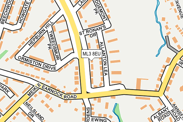 ML3 8EU map - OS OpenMap – Local (Ordnance Survey)