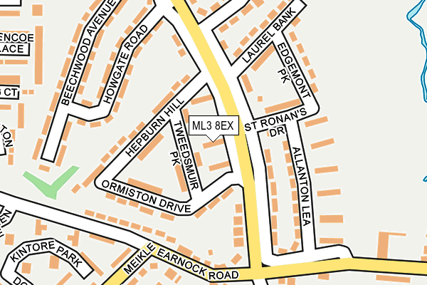 ML3 8EX map - OS OpenMap – Local (Ordnance Survey)