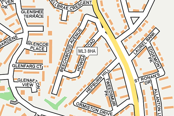 ML3 8HA map - OS OpenMap – Local (Ordnance Survey)