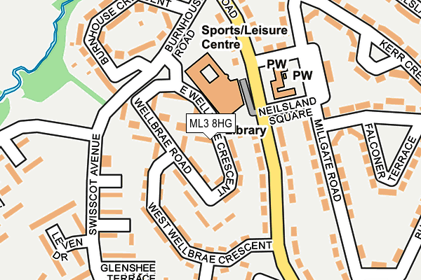 ML3 8HG map - OS OpenMap – Local (Ordnance Survey)