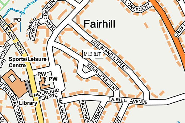 ML3 8JT map - OS OpenMap – Local (Ordnance Survey)