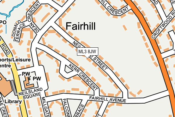 ML3 8JW map - OS OpenMap – Local (Ordnance Survey)