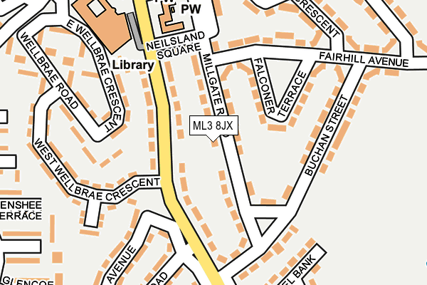 ML3 8JX map - OS OpenMap – Local (Ordnance Survey)