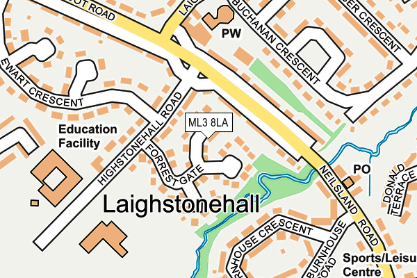 ML3 8LA map - OS OpenMap – Local (Ordnance Survey)