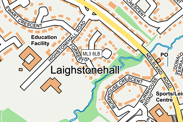 ML3 8LB map - OS OpenMap – Local (Ordnance Survey)