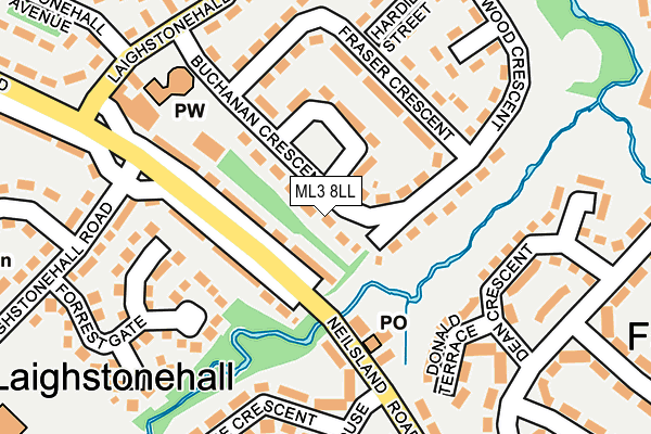 ML3 8LL map - OS OpenMap – Local (Ordnance Survey)