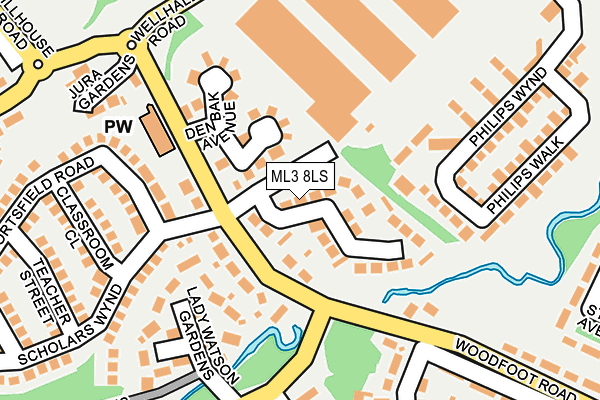 ML3 8LS map - OS OpenMap – Local (Ordnance Survey)