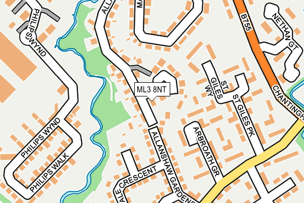 ML3 8NT map - OS OpenMap – Local (Ordnance Survey)