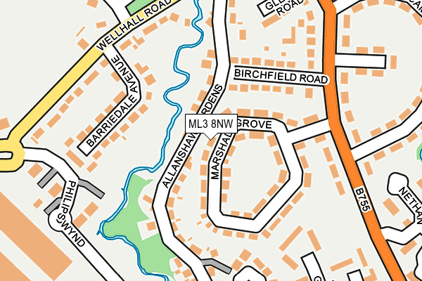 ML3 8NW map - OS OpenMap – Local (Ordnance Survey)