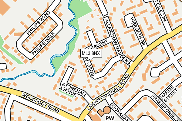 ML3 8NX map - OS OpenMap – Local (Ordnance Survey)