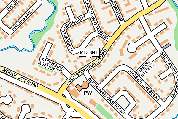 ML3 8NY map - OS OpenMap – Local (Ordnance Survey)
