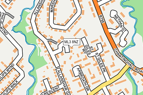 ML3 8NZ map - OS OpenMap – Local (Ordnance Survey)