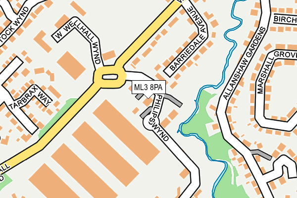 ML3 8PA map - OS OpenMap – Local (Ordnance Survey)