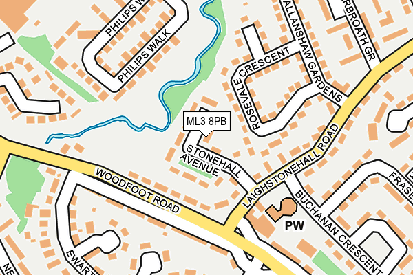ML3 8PB map - OS OpenMap – Local (Ordnance Survey)