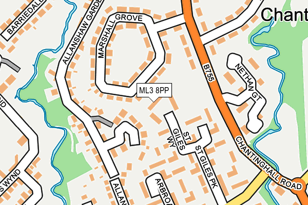 ML3 8PP map - OS OpenMap – Local (Ordnance Survey)