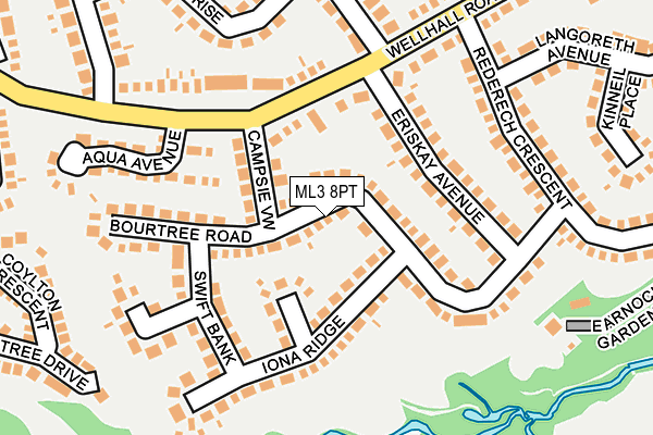 ML3 8PT map - OS OpenMap – Local (Ordnance Survey)