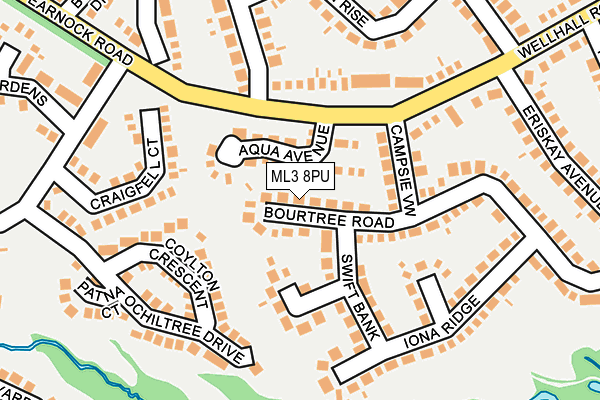 ML3 8PU map - OS OpenMap – Local (Ordnance Survey)