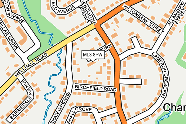ML3 8PW map - OS OpenMap – Local (Ordnance Survey)