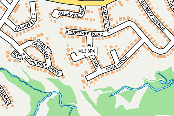 ML3 8PX map - OS OpenMap – Local (Ordnance Survey)